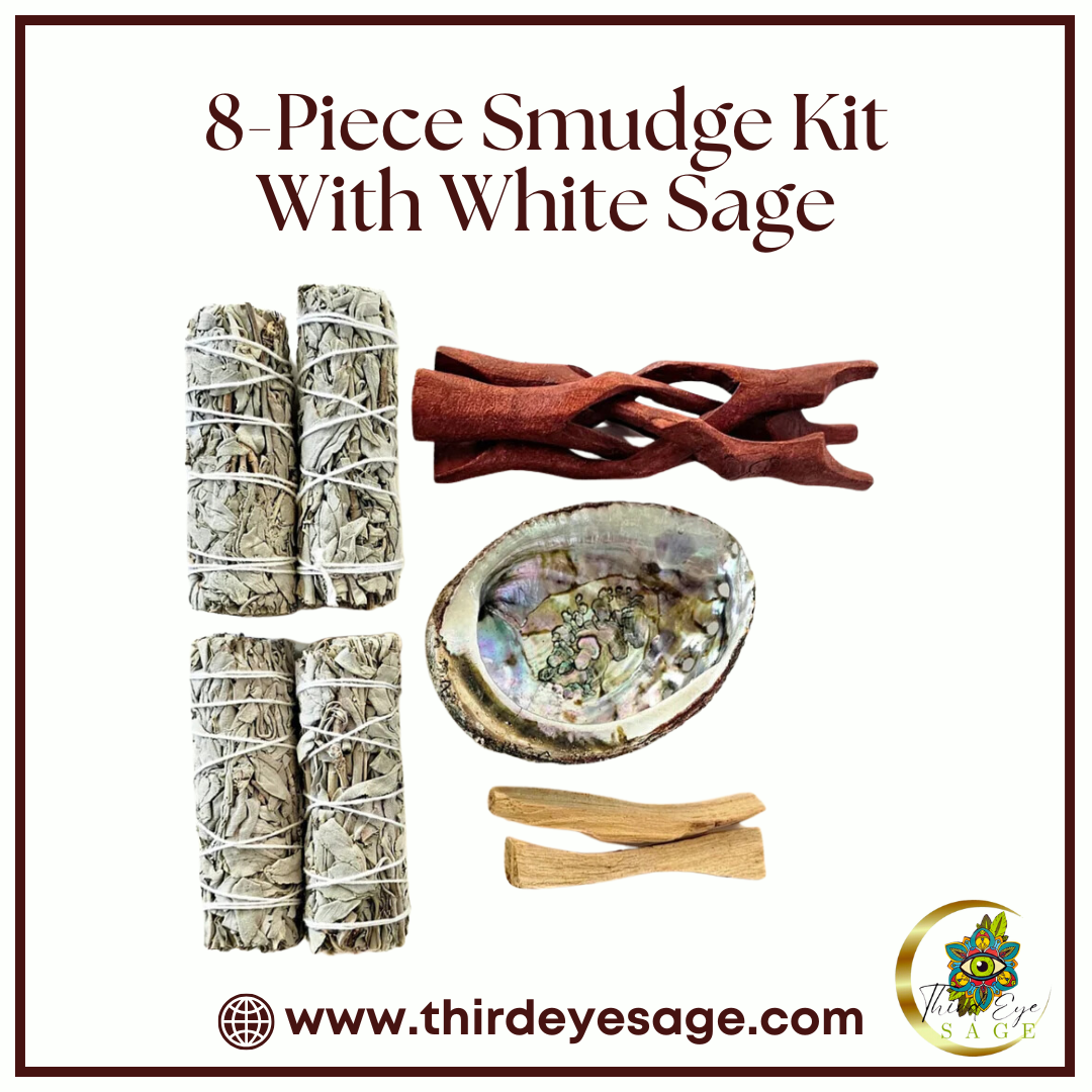 8-Piece Smudge Kit with White Sage – Purify, Cleanse, and Elevate