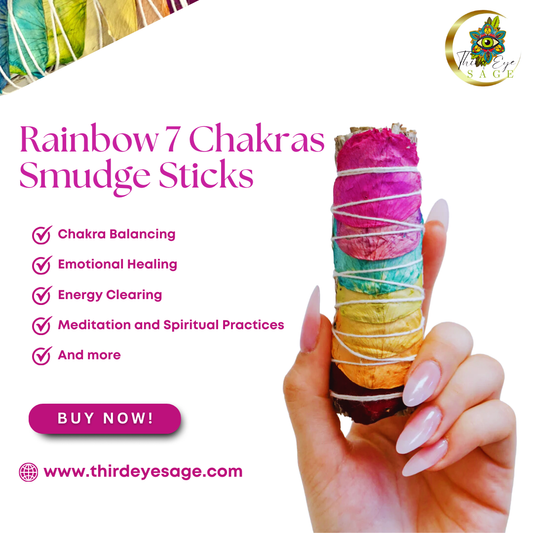 Rainbows 7 Chakras Smudge Sticks – Balance Your Energy, Embrace Harmony