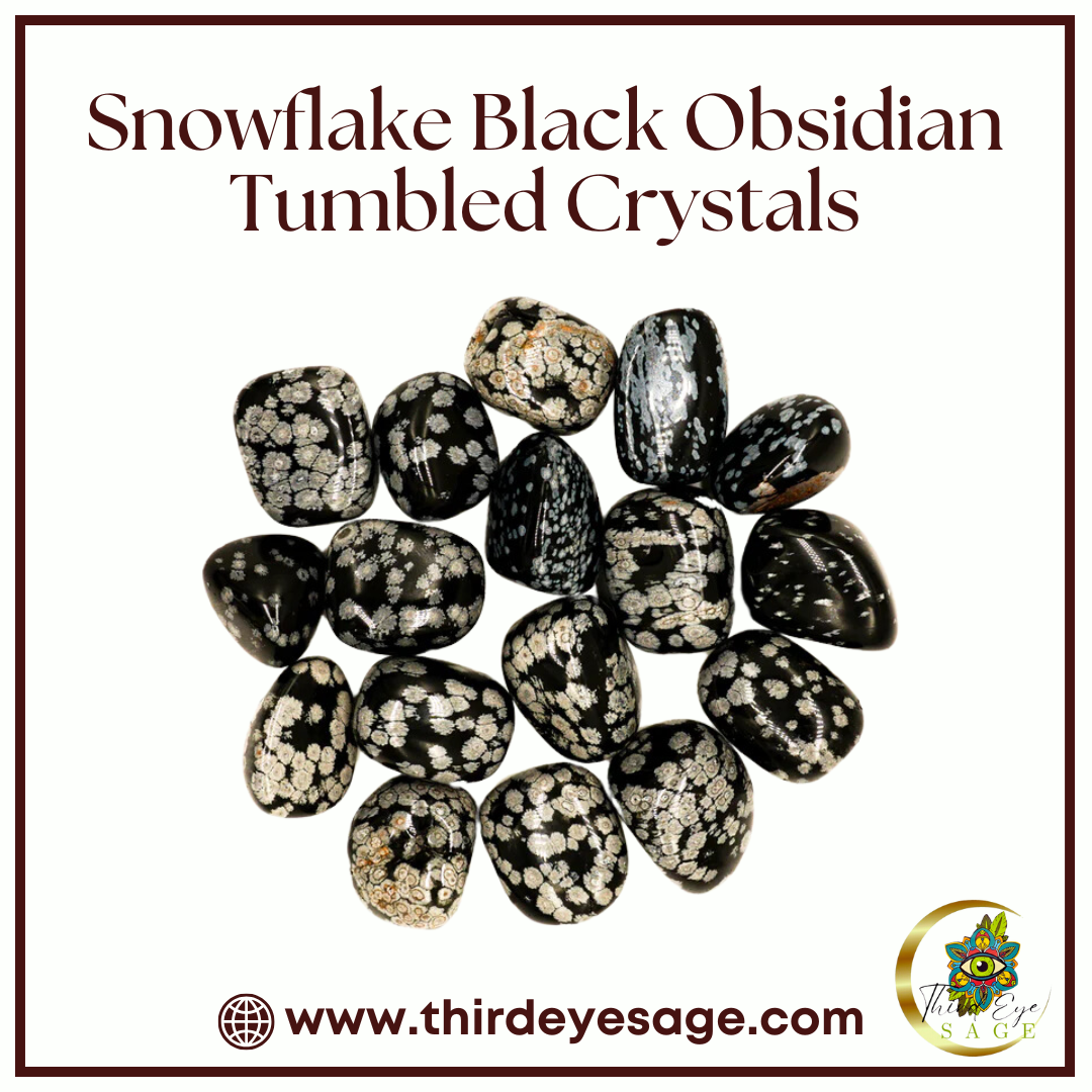 Embrace Grounding & Inner Strength with Snowflake Black Obsidian Tumbled Crystals