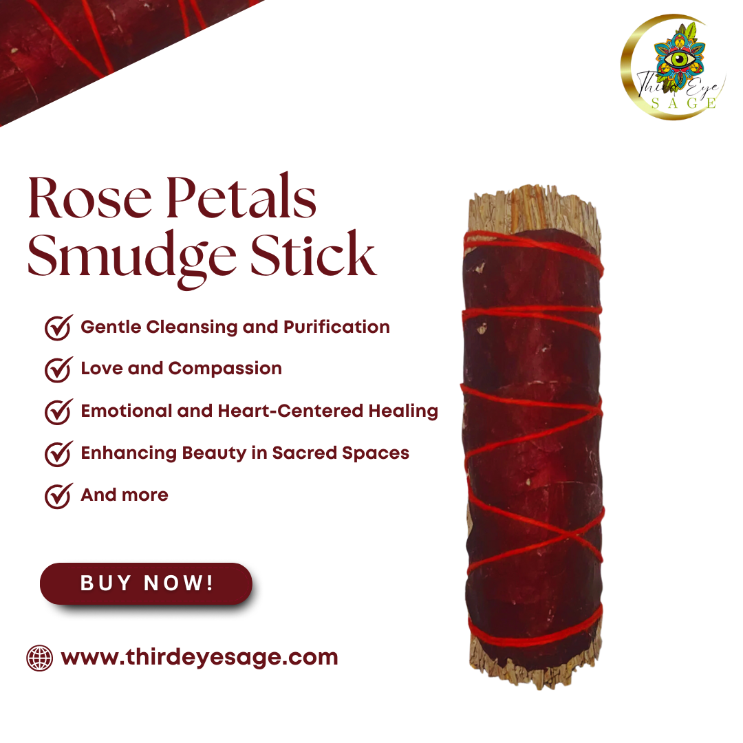 Surround Yourself with Love and Purity – Red Rose Petals & White Sage Smudge Stick