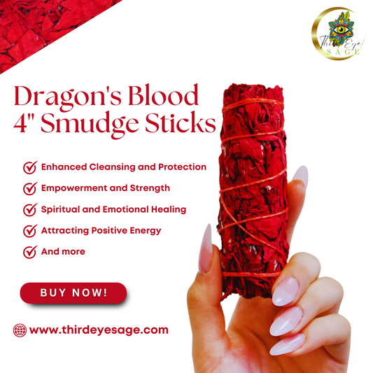 Dragon's Blood Sage 4" Smudge Stick – Amplify and Protect