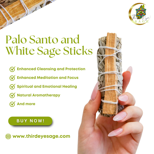 Palo Santo & White Sage 4" Smudge Sticks – Purify and Elevate Energy