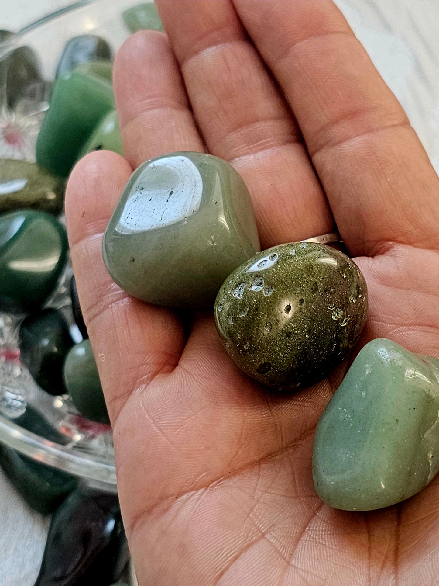 🌿✨ Green Aventurine Tumbled Healing Stones 🌿🔮 - Balance and Prosperity! ✨🌿