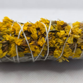 Wholesale 4" Yellow Sinuata & White Sage Smudge Sticks – Bulk Floral Sage Bundles