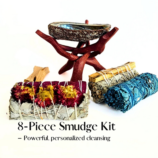 🌿✨ 8-Piece Smudge Kit – Customize with Your Choice of Smudge Sticks! Unleash Good Vibes! 🛍️🔮