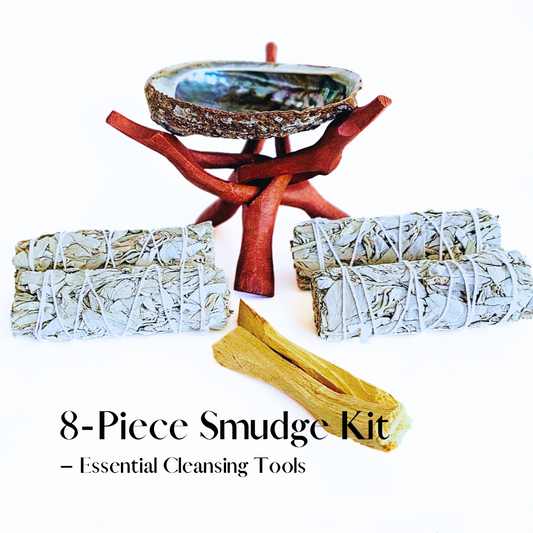 🌿✨ 8-Piece Smudge Kit with 4" White Sage Bundled Sticks! Purify & Energize🔥🌟