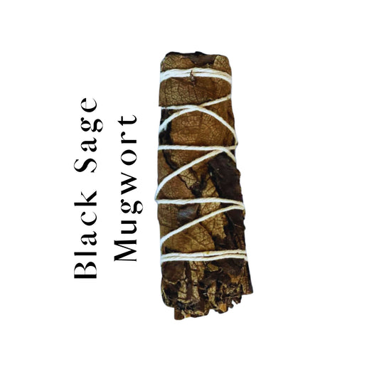 Black Sage (Mugwort) 4″ Bundled Smudge Sticks Intuitive Cleansing and Deep Sleep