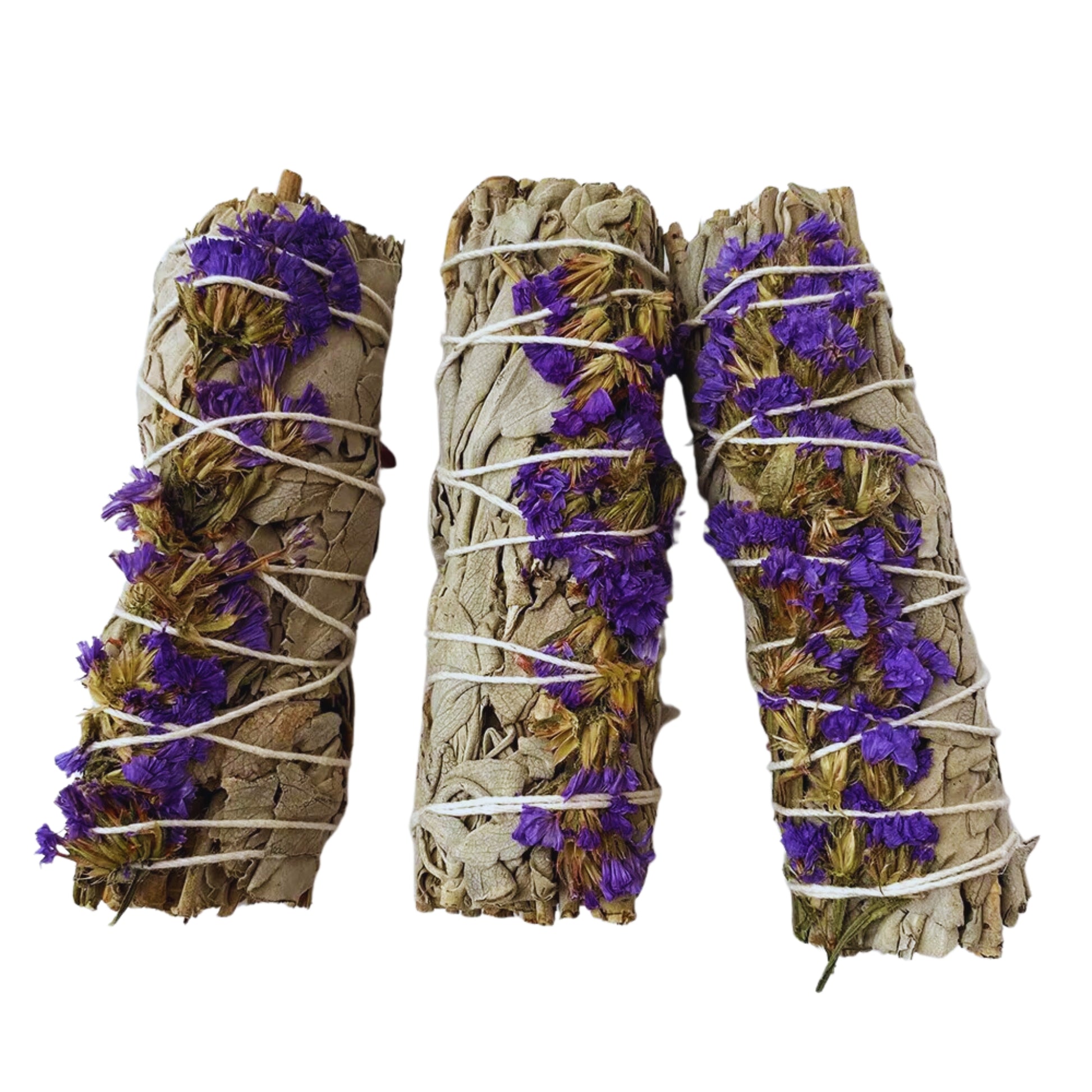 Purple Sinuata White Sage Smudge Stick Bundle A Harmony of Colors for Cleansing and Serenity!