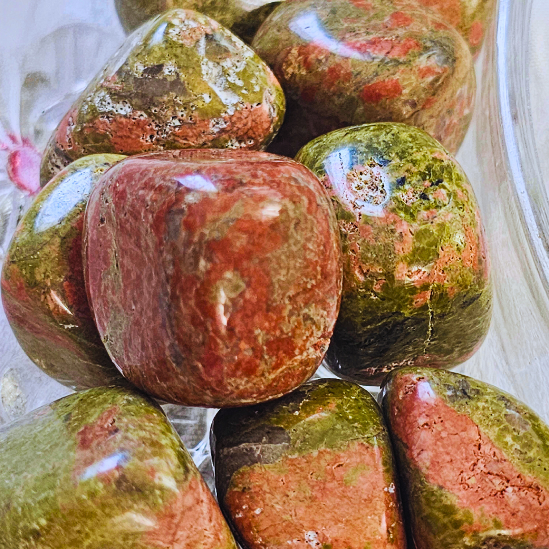 🌿✨ Unakite Tumbled Crystal Healing Stones: Natural Energy Stones for Spiritual Growth! ✨🌿