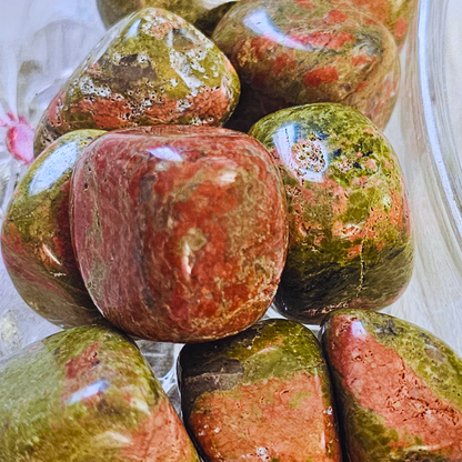 🌿✨ Unakite Tumbled Crystal Healing Stones: Natural Energy Stones for Spiritual Growth! ✨🌿