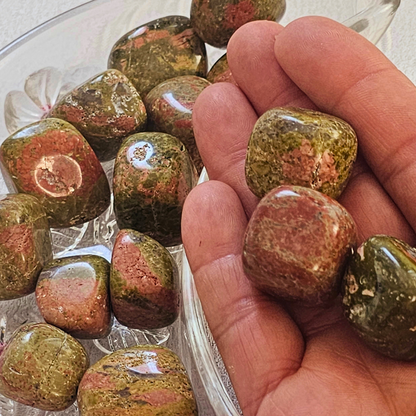 🌿✨ Unakite Tumbled Crystal Healing Stones: Natural Energy Stones for Spiritual Growth! ✨🌿