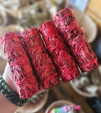 Dragon's Blood Magic Red Sage 4" Bundled Smudge Stick for Positive Energy & Protection!