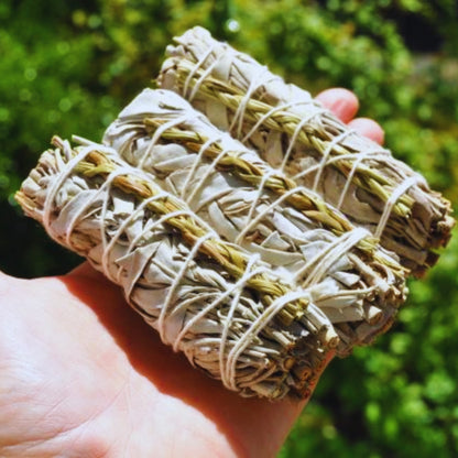 Sweet Grass & White Sage 4"