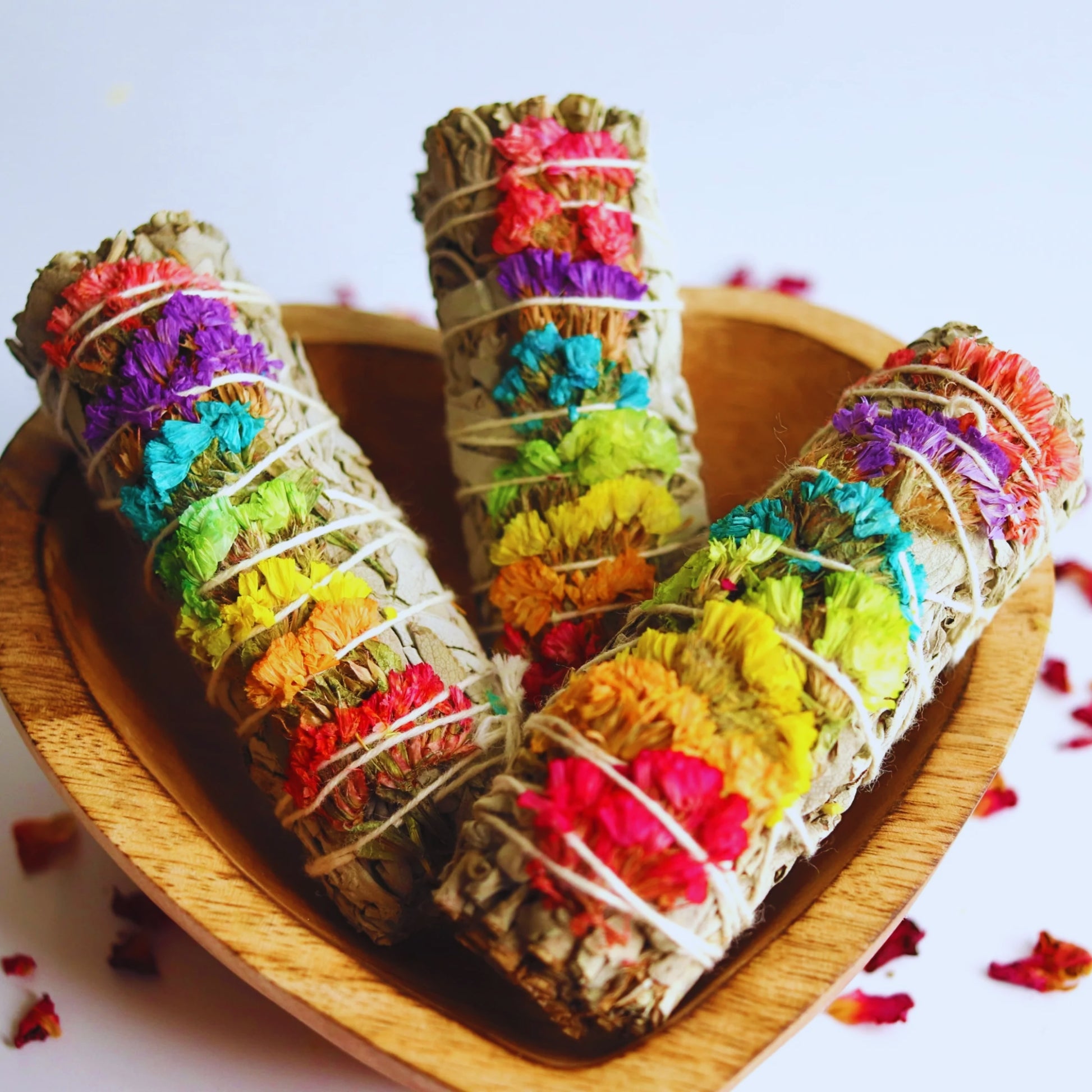 Rainbow Sinuata Flowers with White Sage