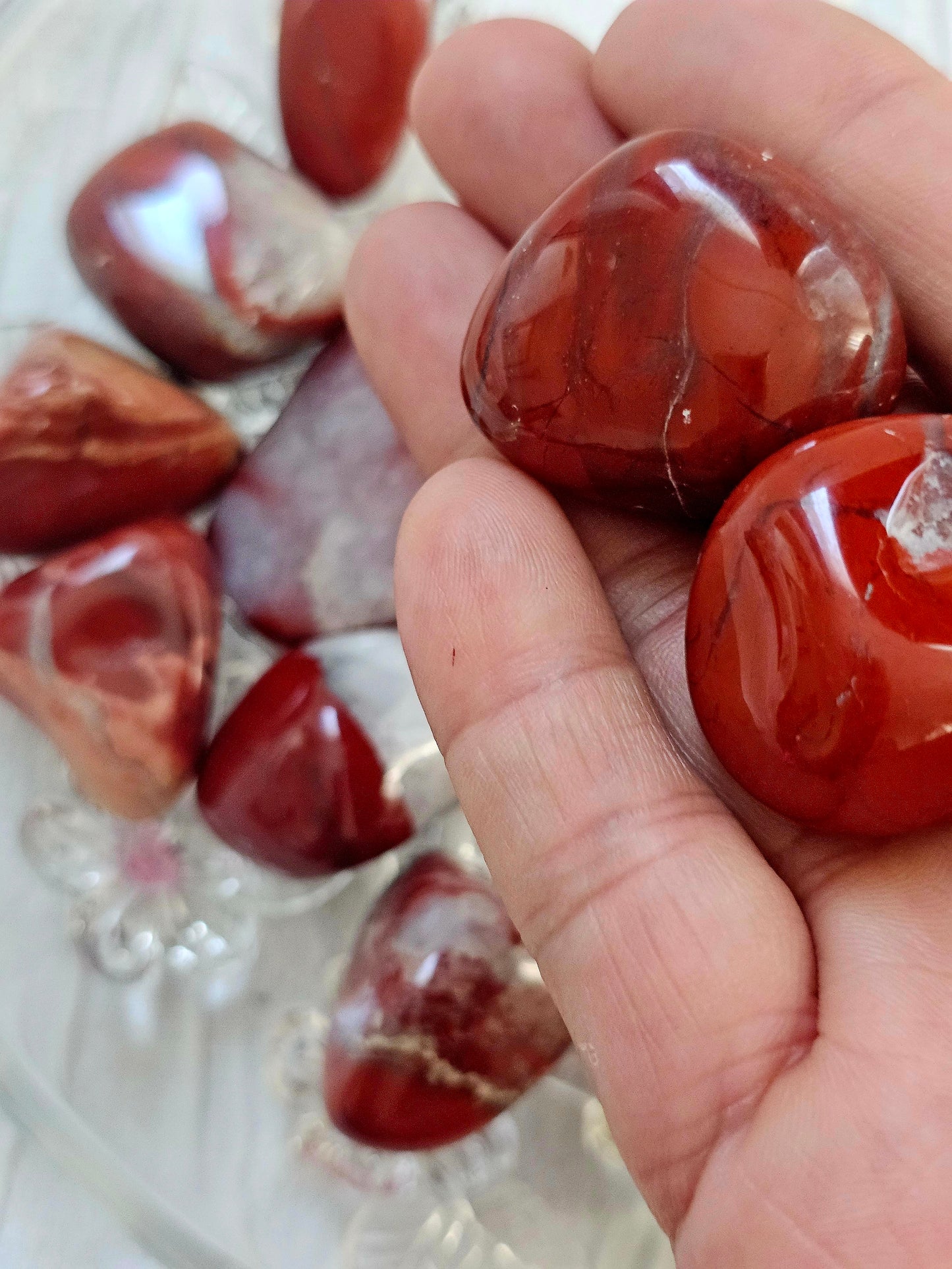 ✨🔴  Red Jasper Tumbled Healing Crystal Stones!  Grounding, Courage, Calming 💎🔥